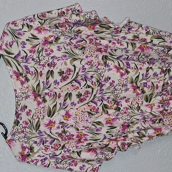 Lane Bryant Floral Short Sleeve Belted Scoop Neck Top 26/28 - Picture 7 of 8